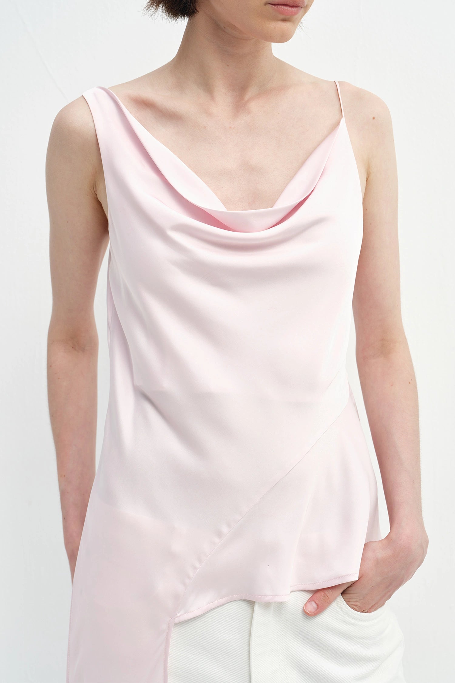Aurore Asymmetrical Cami Top Petal Pink