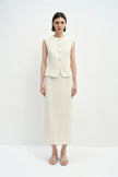 Elira Button Front Vest Egret