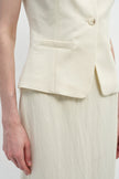Elira Button Front Vest Egret