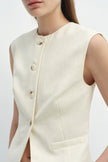 Elira Button Front Vest Egret