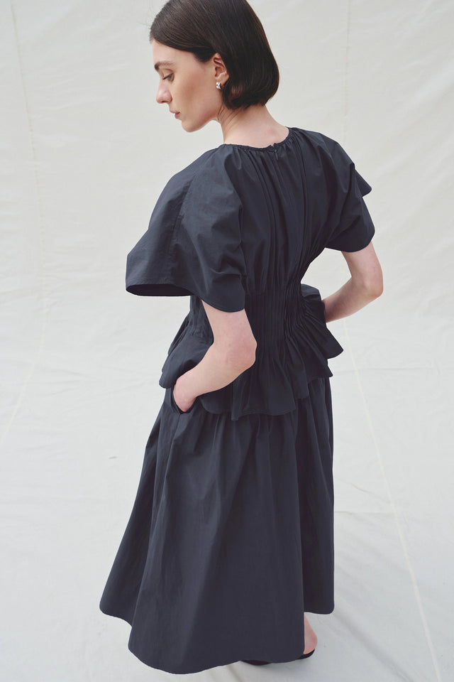 Piquenique Pintuck Skirt-Navy