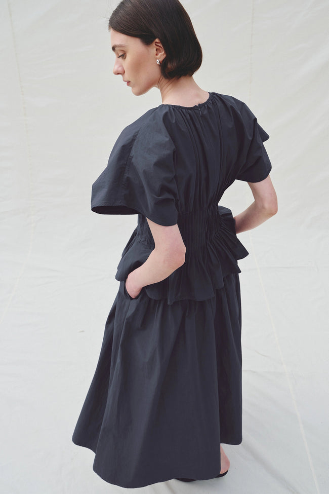 Piquenique Pintuck Skirt-Navy