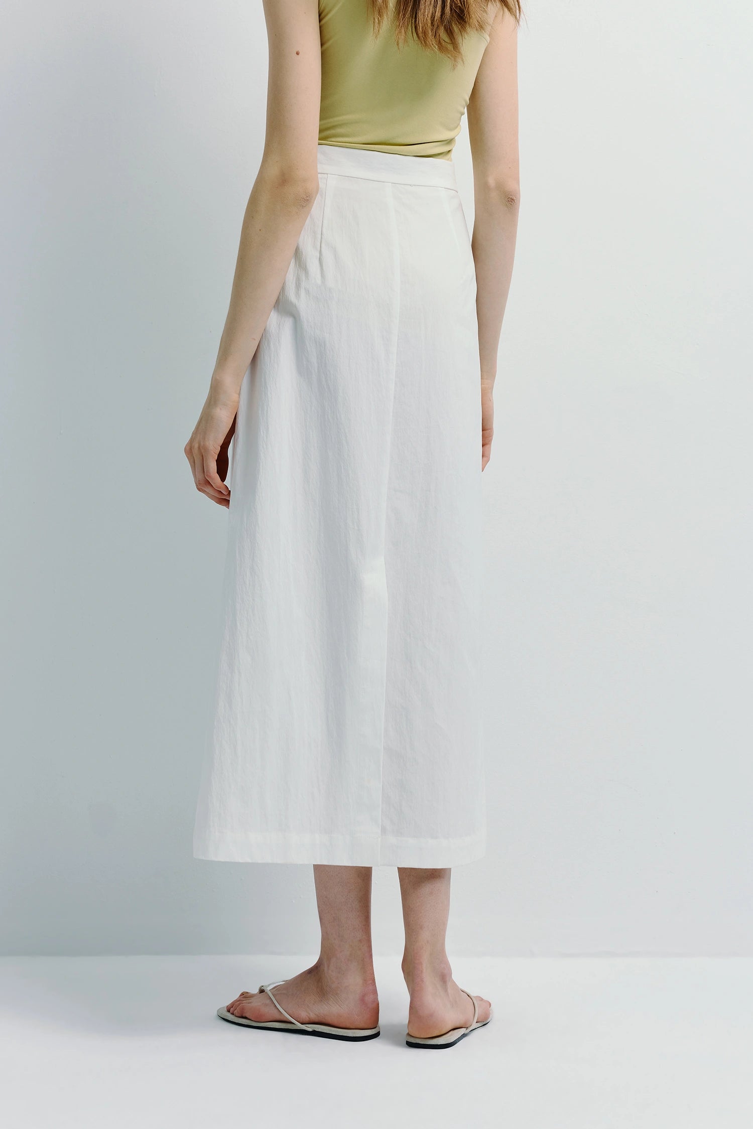 Savoie Crinkled Poplin Skirt White