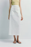 Savoie Crinkled Poplin Skirt White