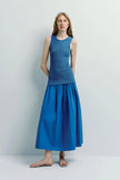 Glace Poplin Midi Skirt Cobalt