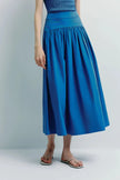 Glace Poplin Midi Skirt Cobalt