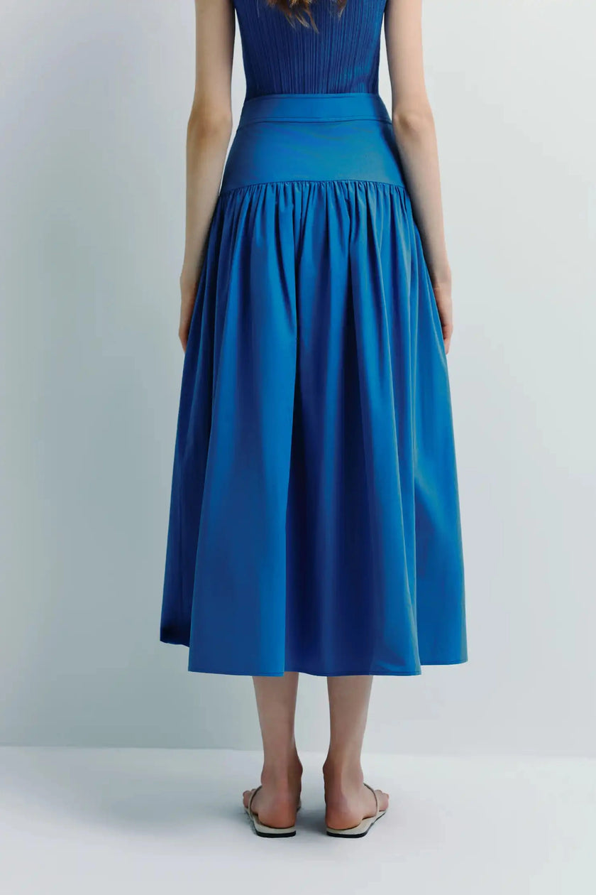 Glace Poplin Midi Skirt