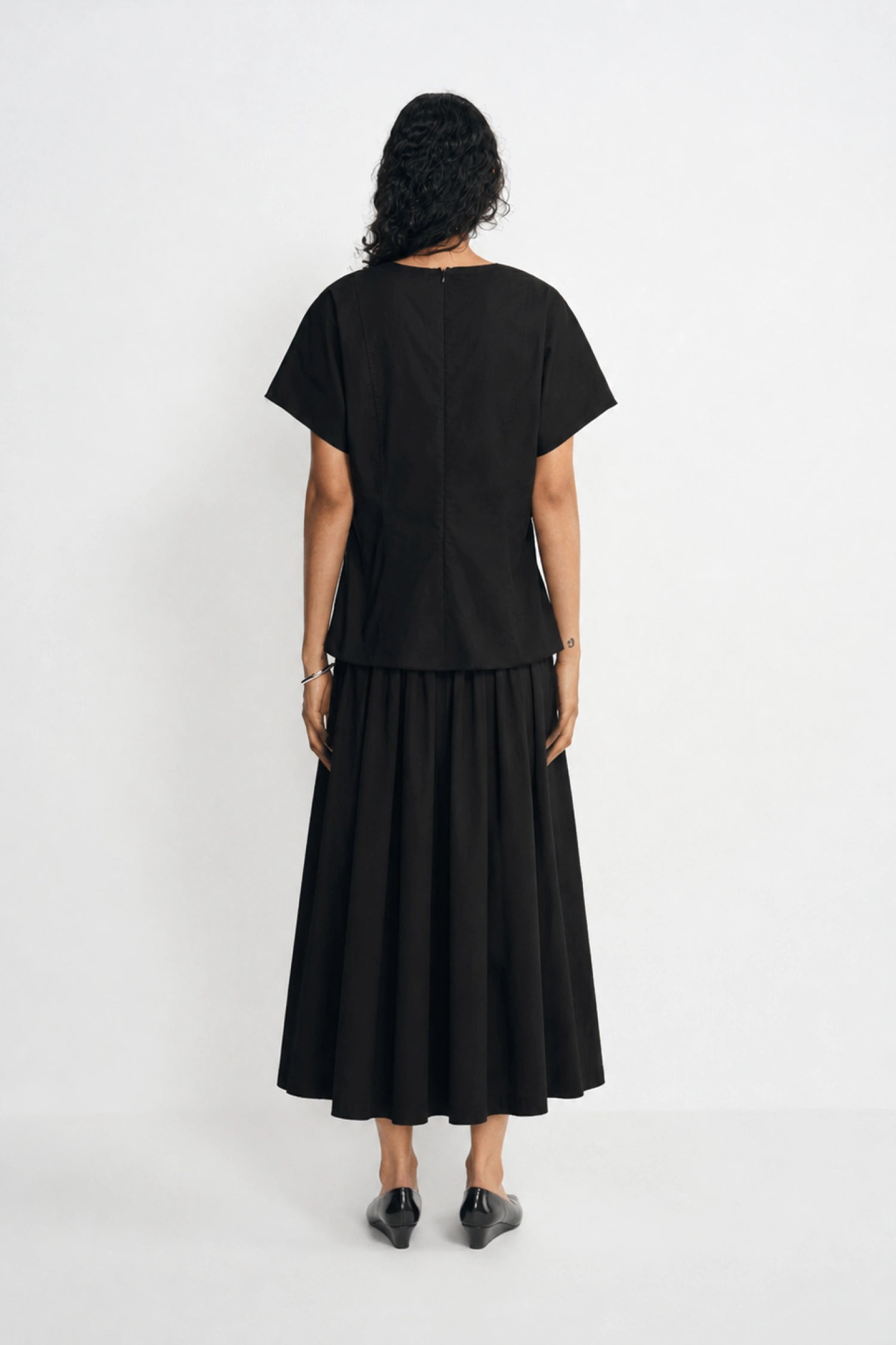 Panier Drawstring Waist Pleated Skirt