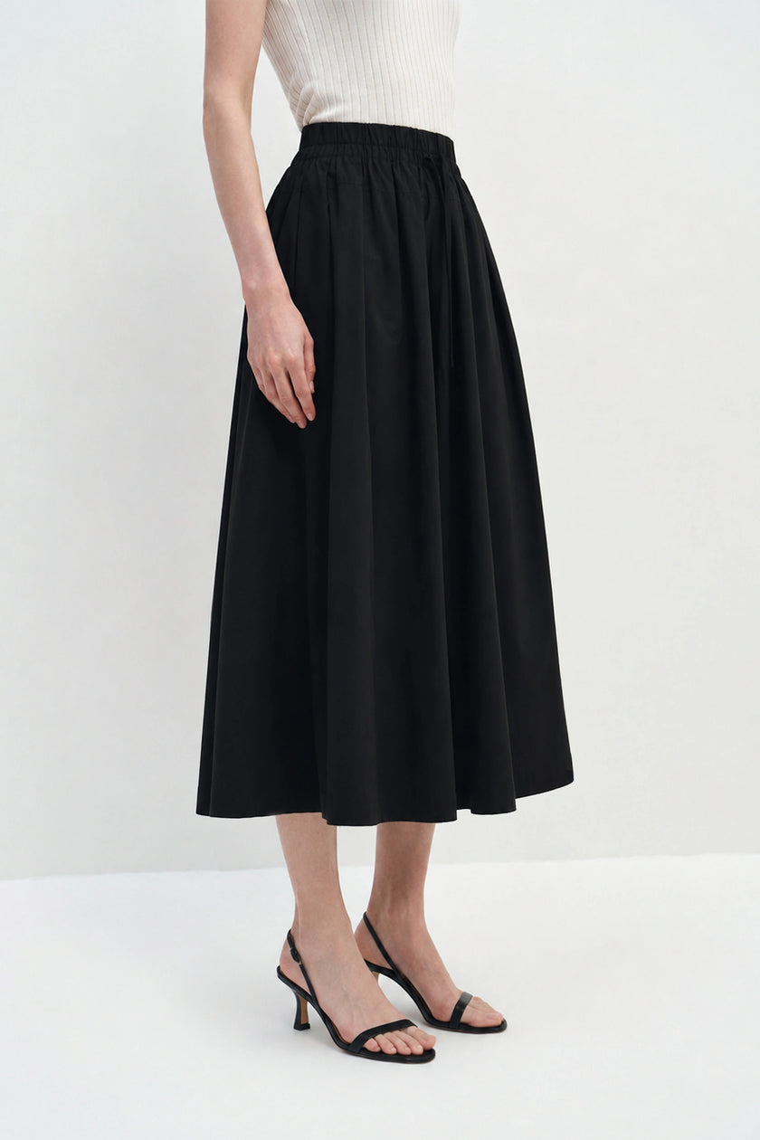 Panier Drawstring Waist Pleated Skirt