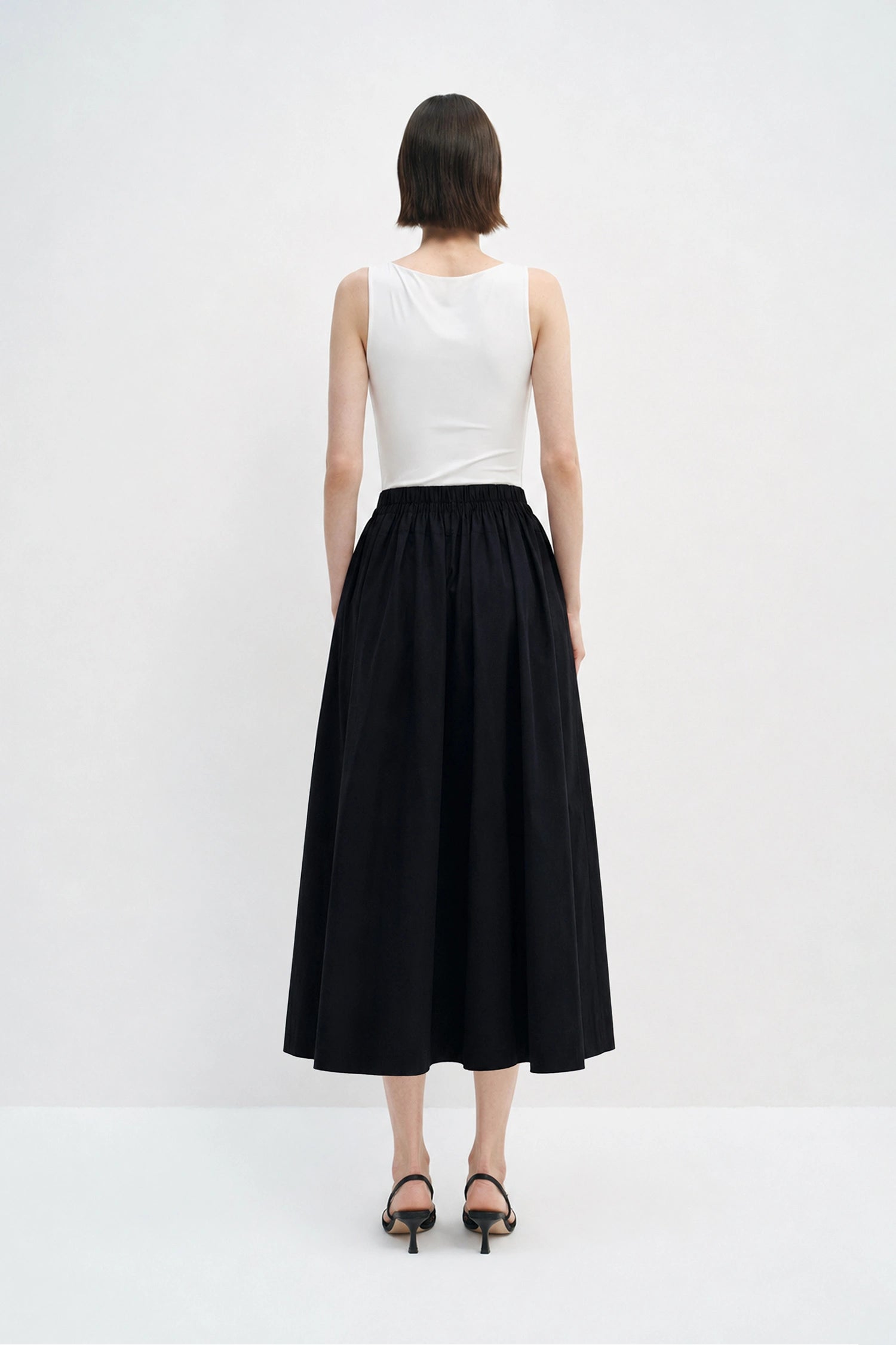 Panier Drawstring Waist Pleated Skirt