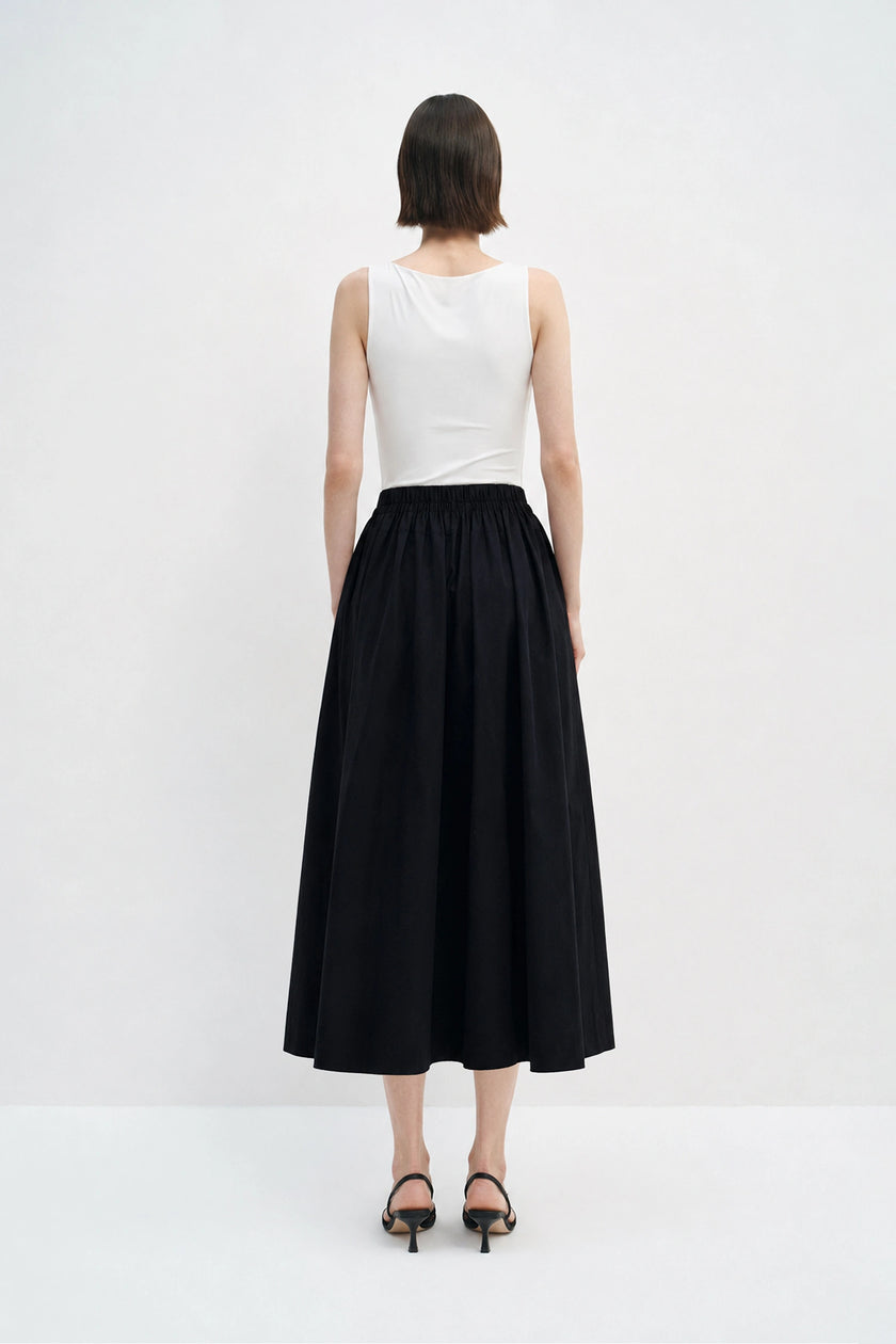 Panier Drawstring Waist Pleated Skirt