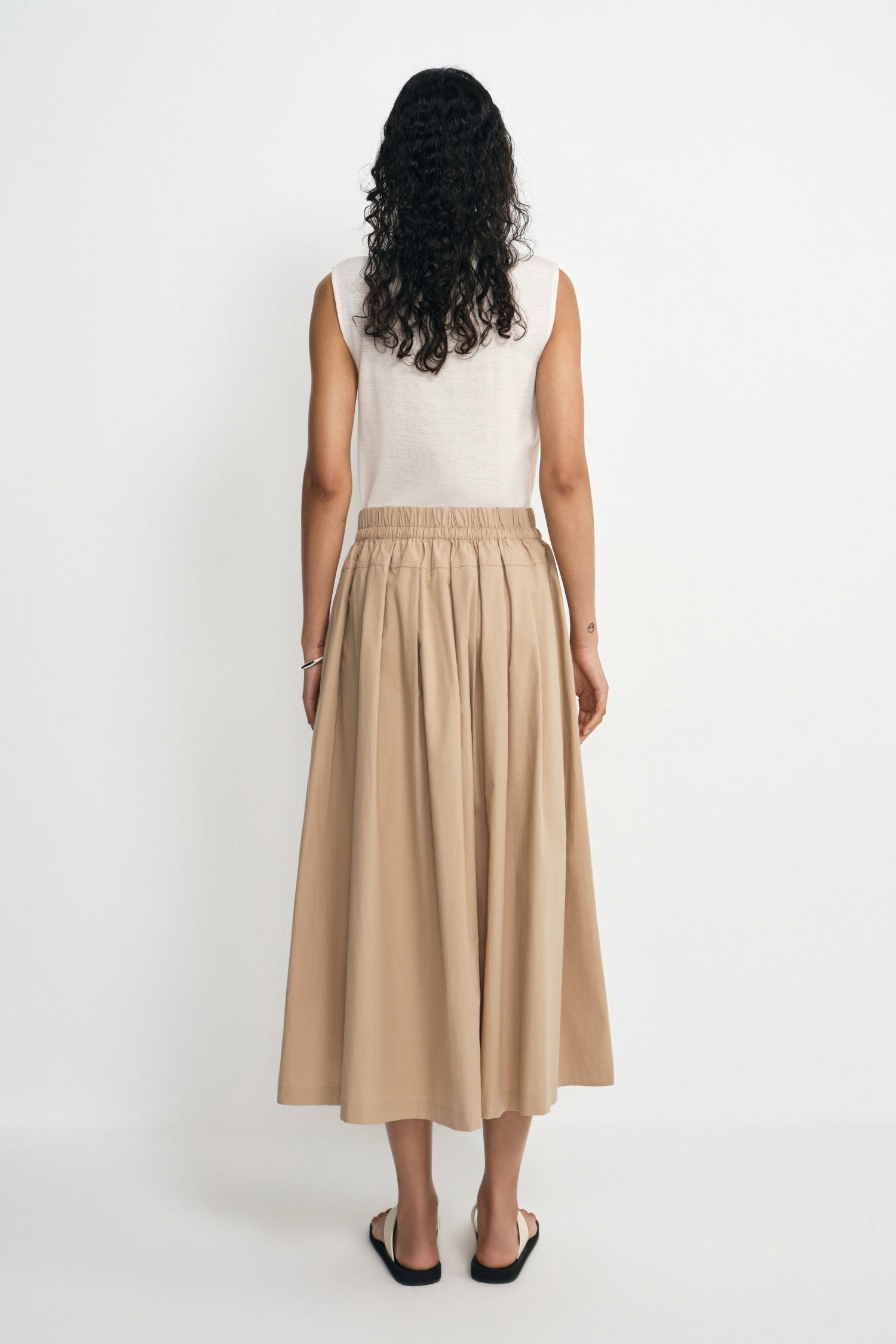 Panier Drawstring Waist Pleated Skirt