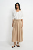 Panier Drawstring Waist Pleated Skirt