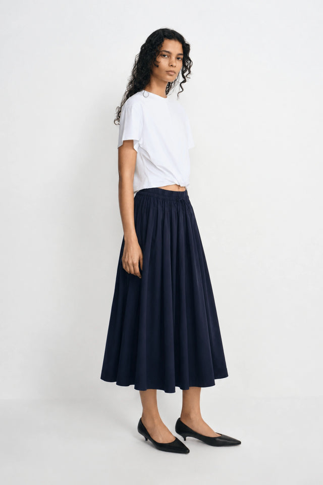 Panier Drawstring Waist Pleated Skirt