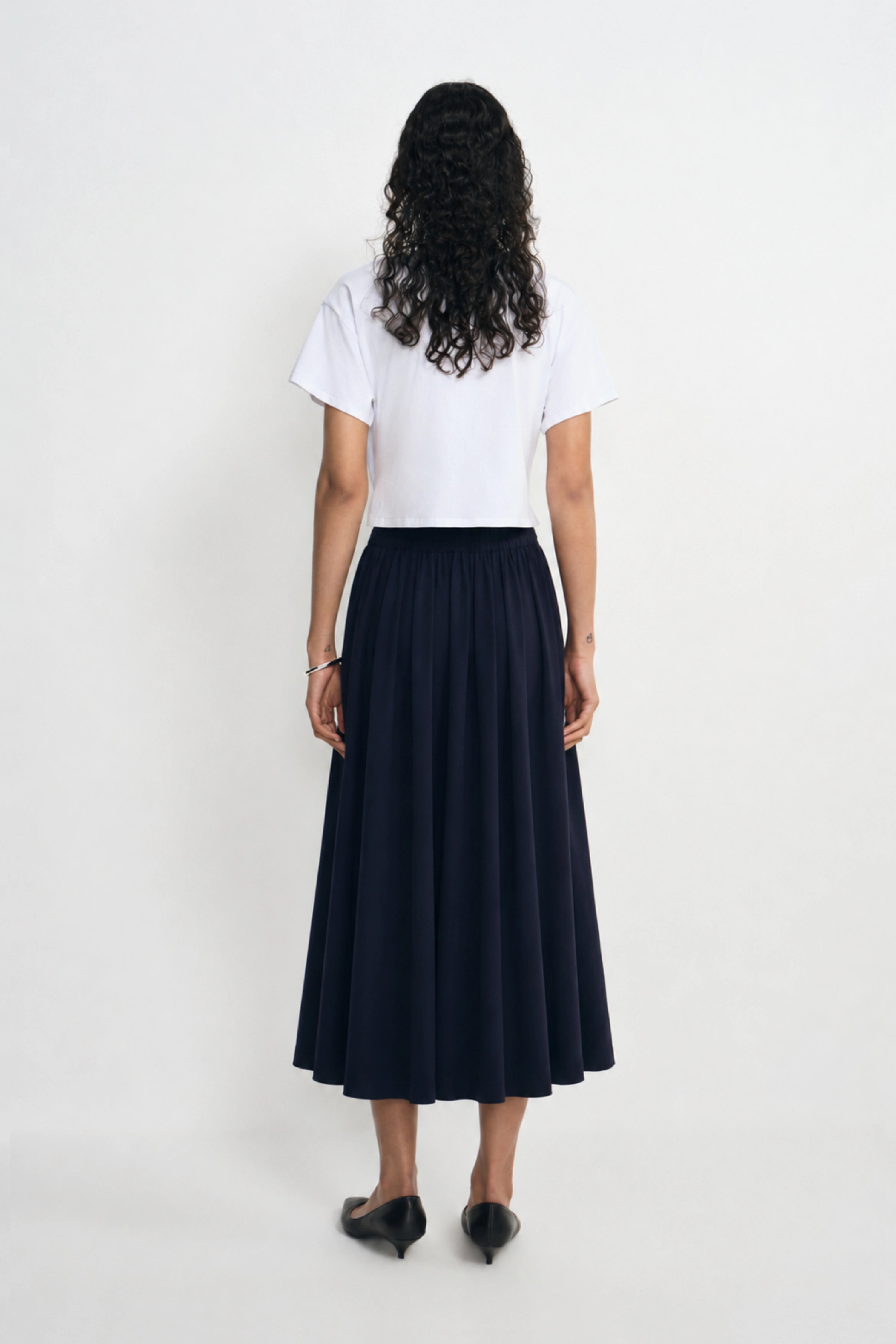 Panier Drawstring Waist Pleated Skirt