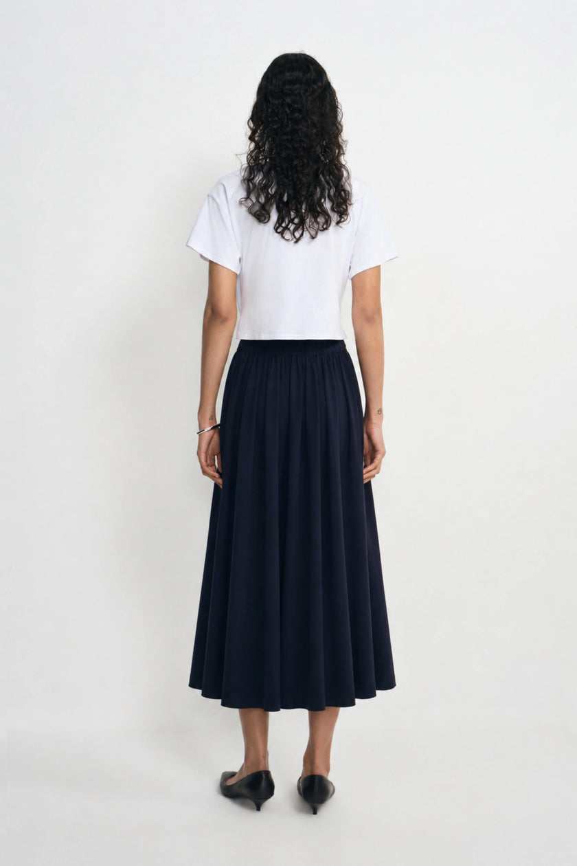 Panier Drawstring Waist Pleated Skirt