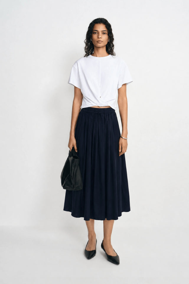 Panier Drawstring Waist Pleated Skirt