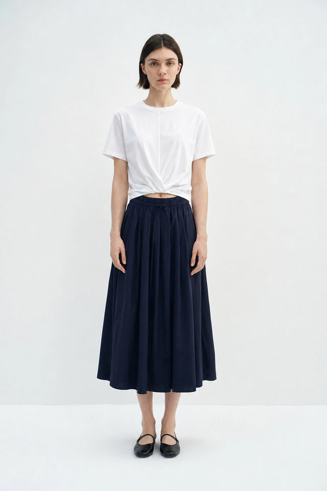 Panier Drawstring Waist Pleated Skirt