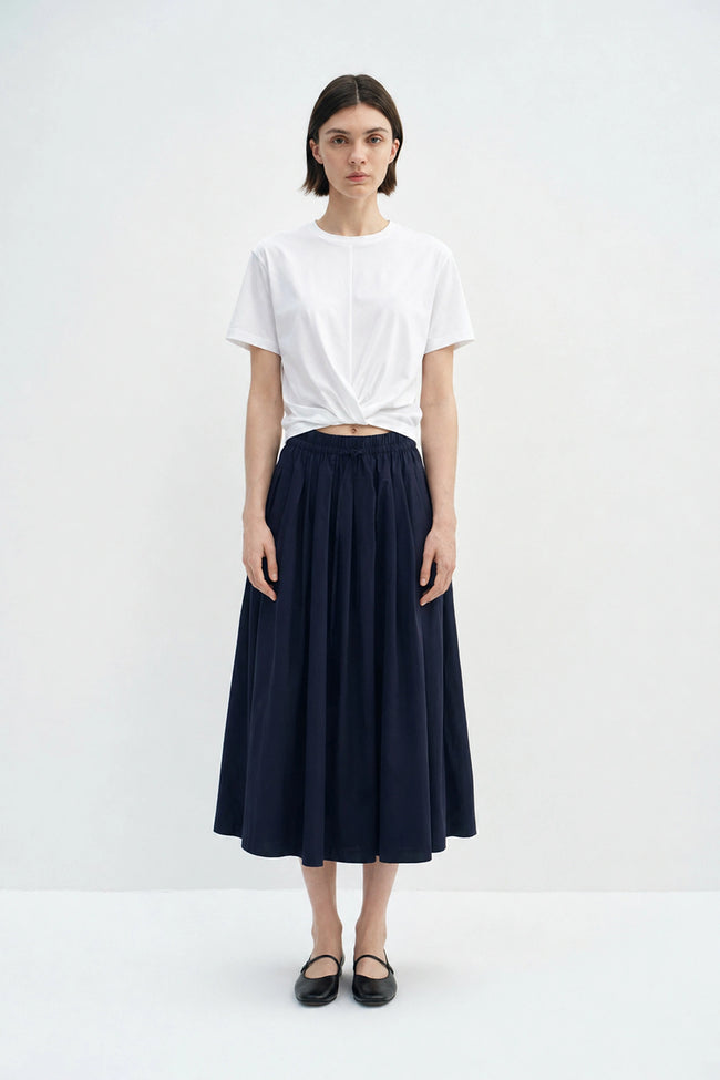 Panier Drawstring Waist Pleated Skirt