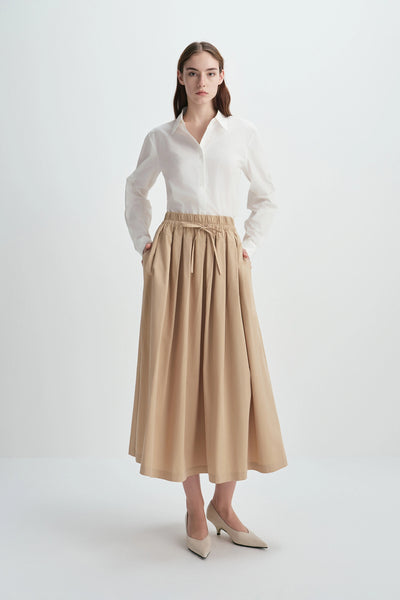 Panier Drawstring Waist Pleated Skirt | Rue Sophie
