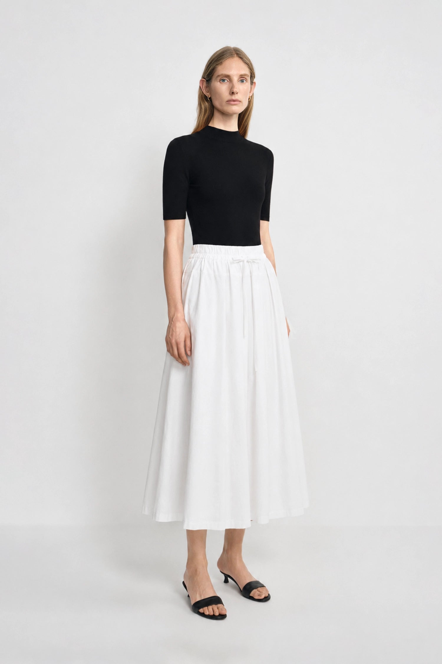 Panier Drawstring Waist Pleated Skirt