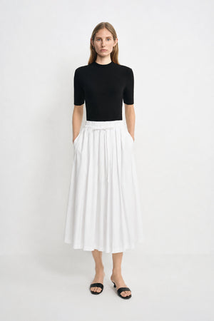 Panier Drawstring Waist Pleated Skirt