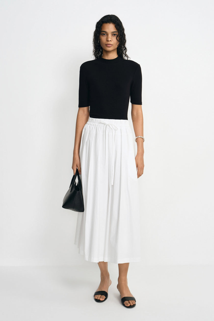 Panier Drawstring Waist Pleated Skirt