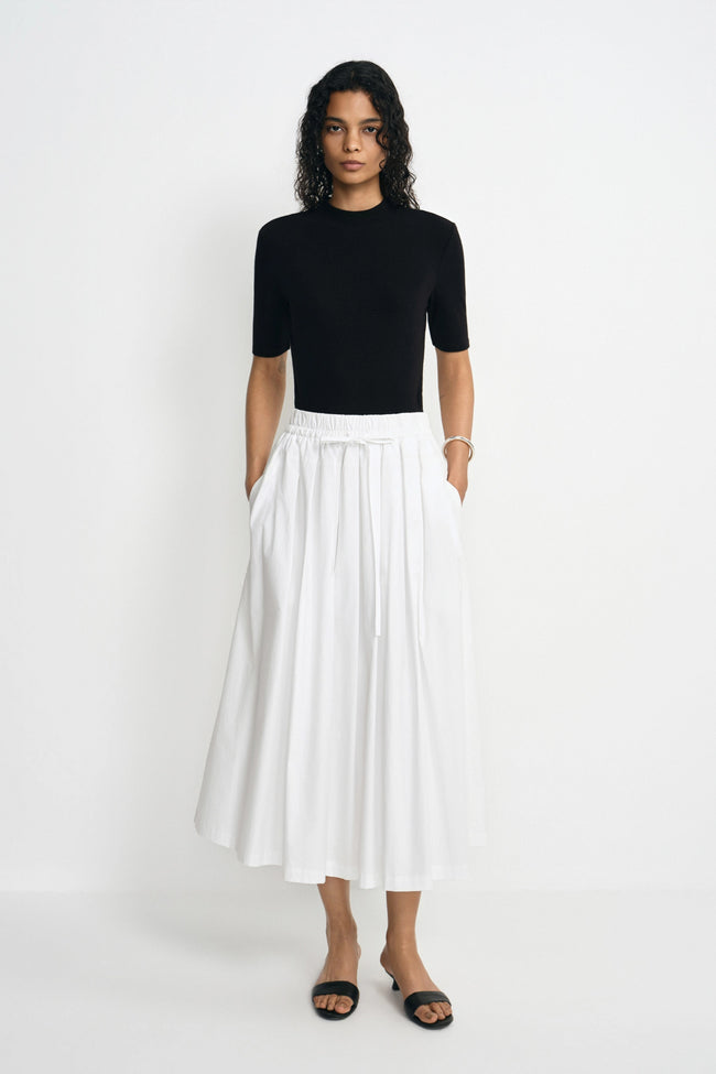 Panier Drawstring Waist Pleated Skirt