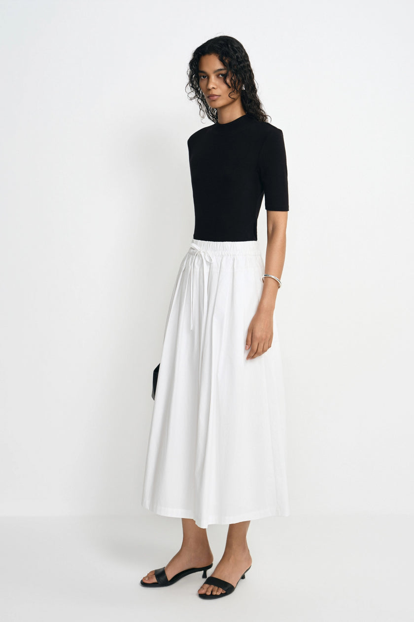 Panier Drawstring Waist Pleated Skirt
