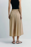 Panier Drawstring Waist Pleated Skirt Khaki