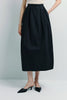Ballon Heavy Poplin Pleated Skirt Black