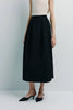 Ballon Heavy Poplin Pleated Skirt Black