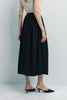 Ballon Heavy Poplin Pleated Skirt Black