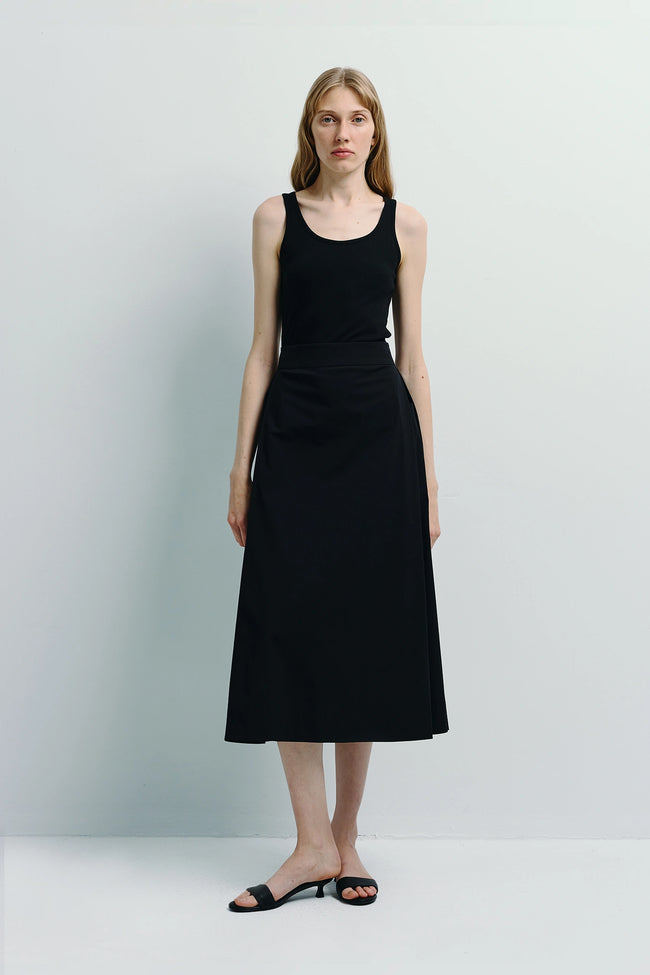 Orléans Pocket Pleat Skirt Black