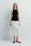 Orléans Pocket Pleat Skirt White