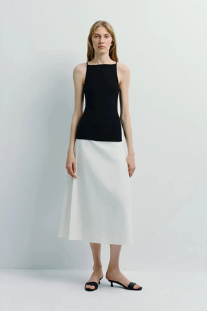 Orléans Pocket Pleat Skirt White