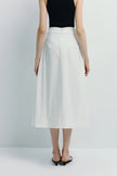Orléans Pocket Pleat Skirt White