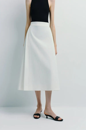 Orléans Pocket Pleat Skirt White