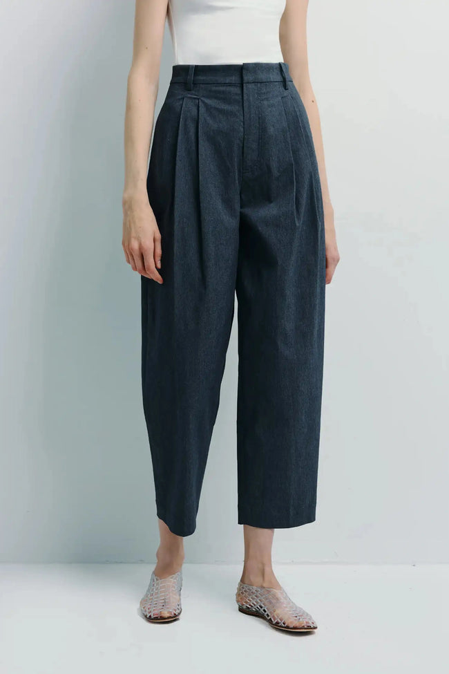 Campagne Pleated Tapered Pant Orion Blue