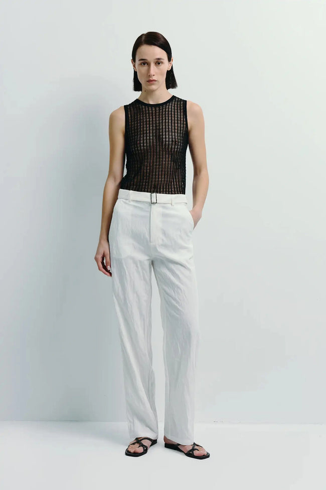 Terrases Crinkled Poplin Pant White