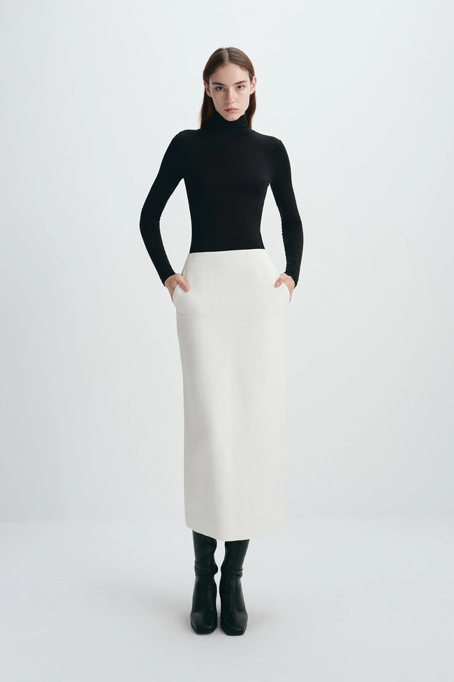 Juste Pencil Skirt White
