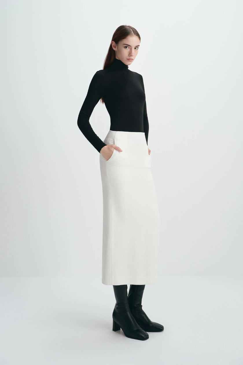 Juste Pencil Skirt White