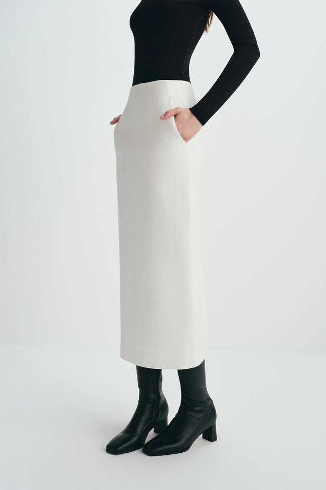 Juste Pencil Skirt White