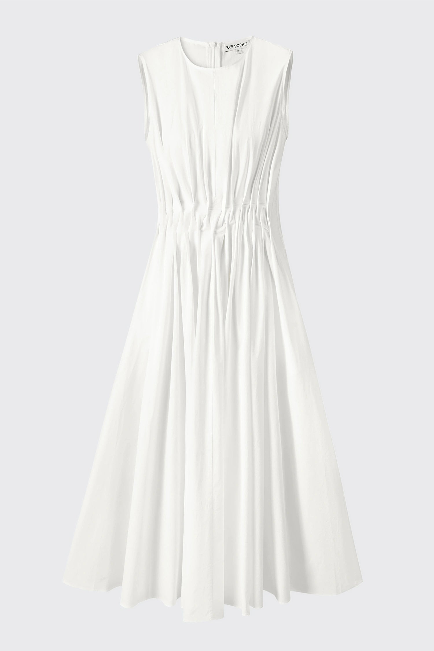 Toulouse Origami Pleat Dress White