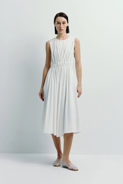 Toulouse Origami Pleat Dress White