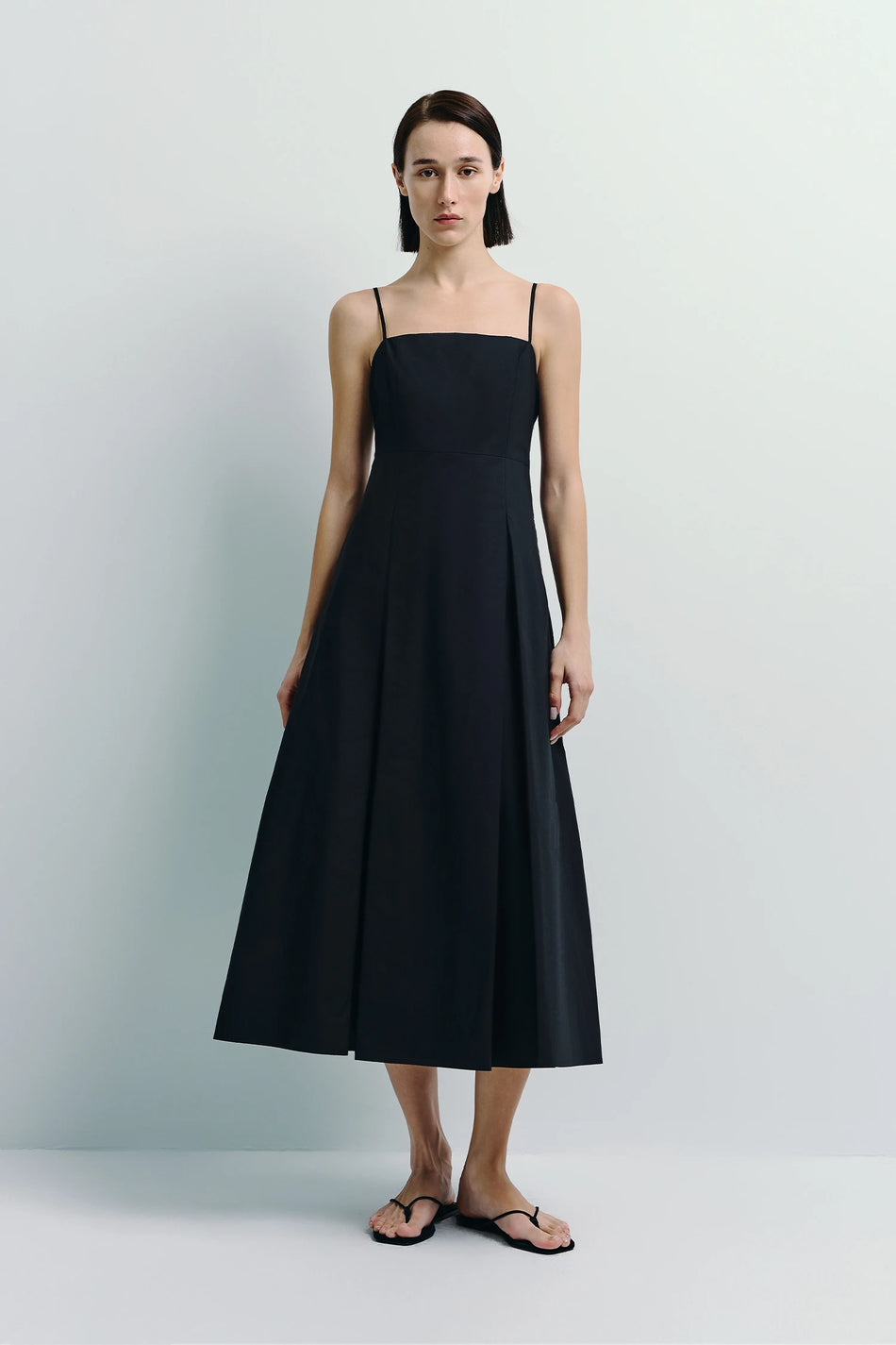 Nantes Pleat Front Cami Dress Black