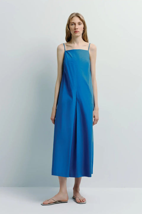 Voile Box Pleat Cami Dress Cobalt