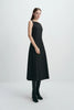 Carré High Square Neck Midi Dress Black
