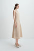 Carré High Square Neck Midi Dress Sand