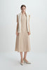 Carré High Square Neck Midi Dress Sand